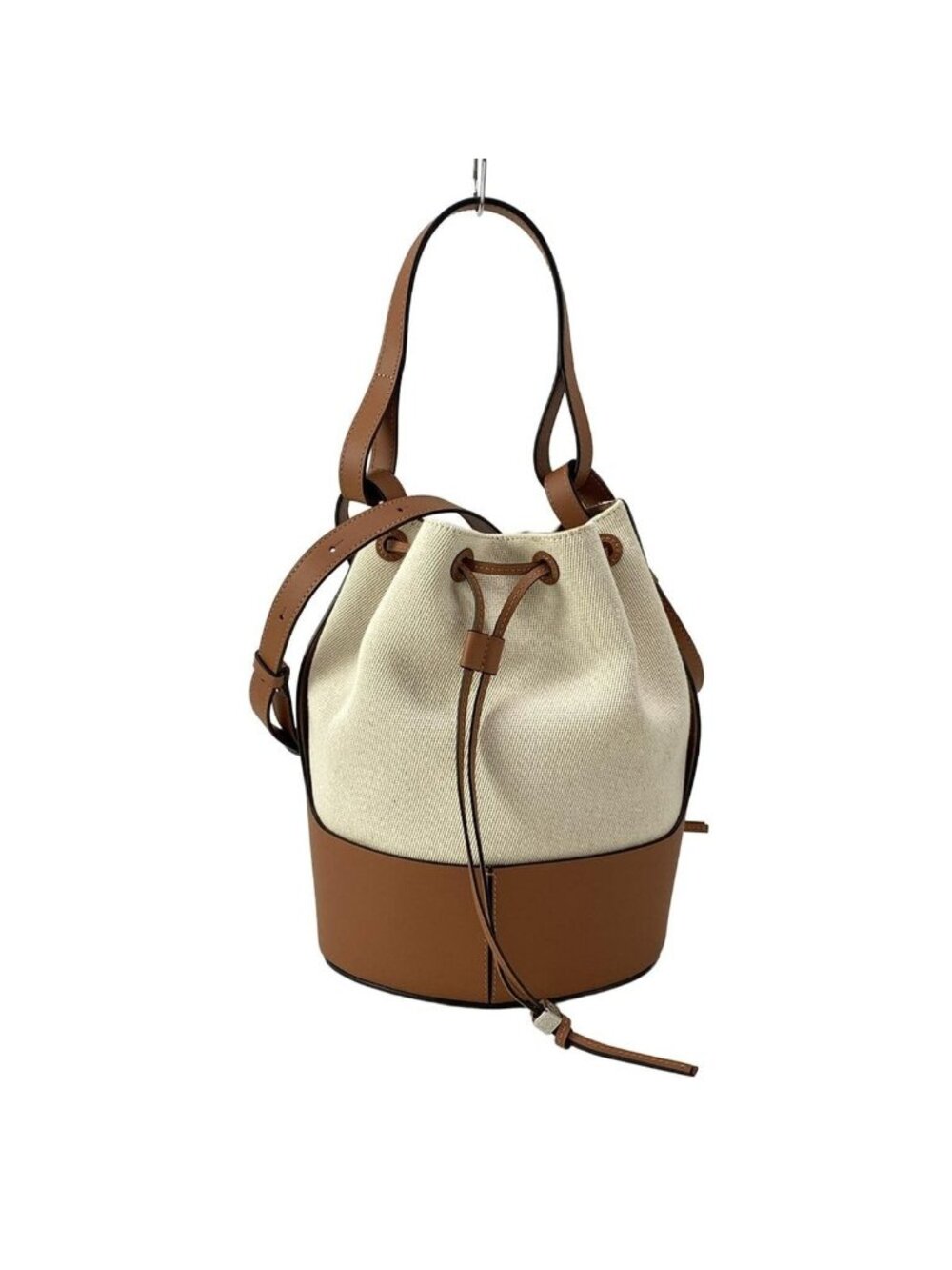 Loewe Shoulder Bag Balloon Medium Ivory Tan Drawstring 2-Way